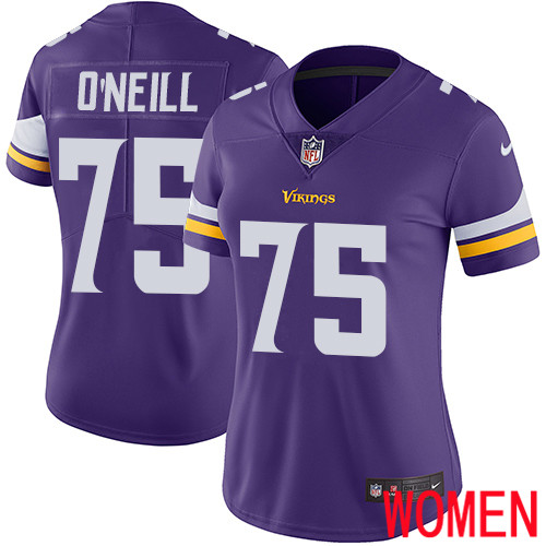 Minnesota Vikings #75 Limited Brian O Neill Purple Nike NFL Home Women Jersey Vapor Untouchable